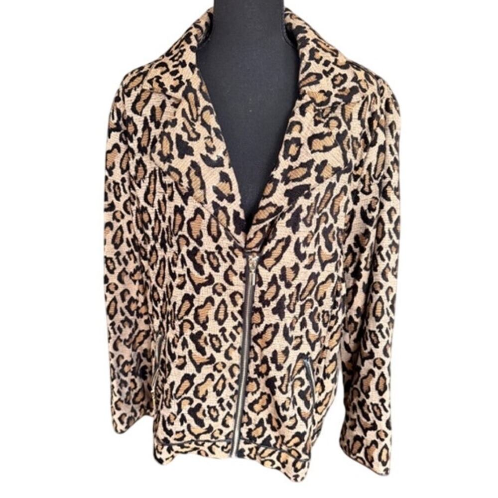 Chico’s Leopard Print Open Front Jacket Women’s Size 3